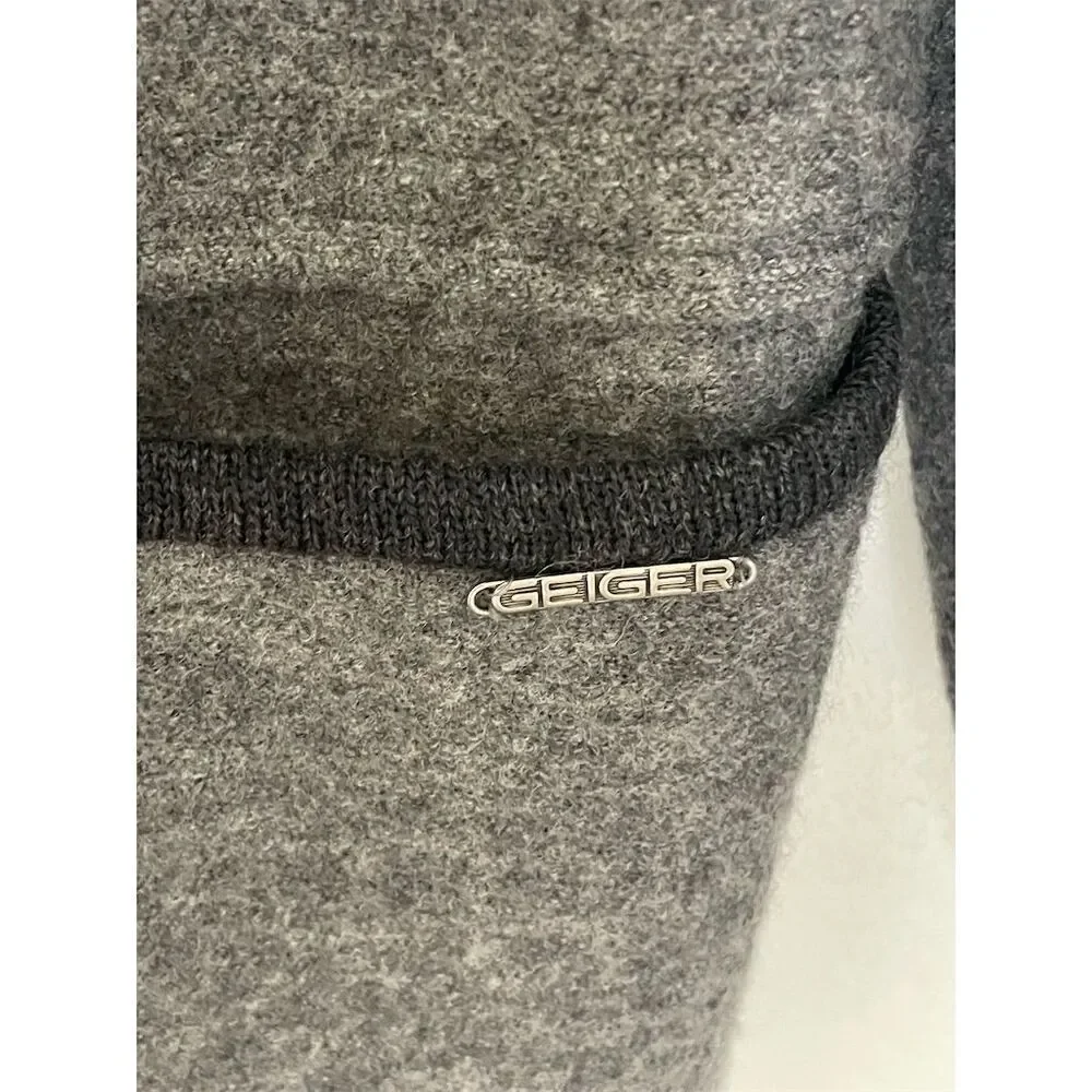 Geiger Women's Vintage Wool Jacket Gray Size 36 Mid-Length Button-Up - Picture 3 of 6